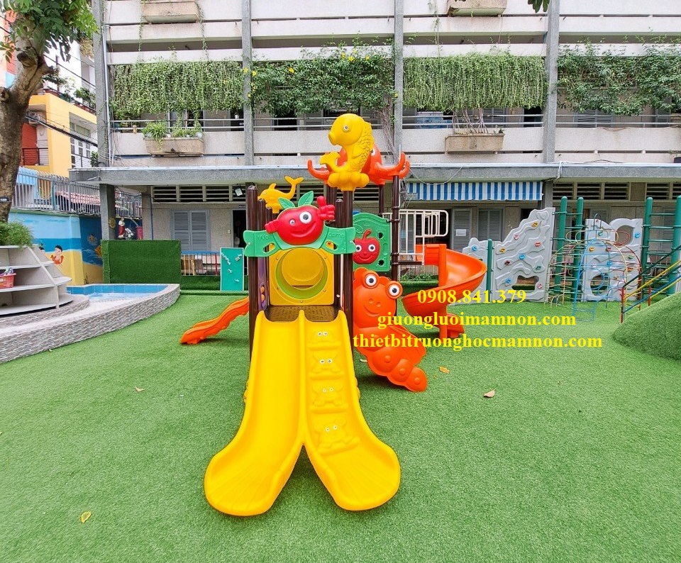 CẦU TRƯỢT NHỰA MẦM NON NGOÀI TRỜI GIÁ RẺ